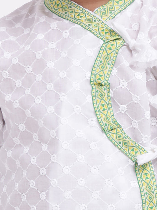 Cotton Kanhaiya Suit Dress For Baby Boy-White