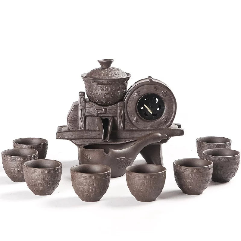 Vintage  Portable Lazy Purple Sand Automatic Anti-scald  Gongfu Tea Set