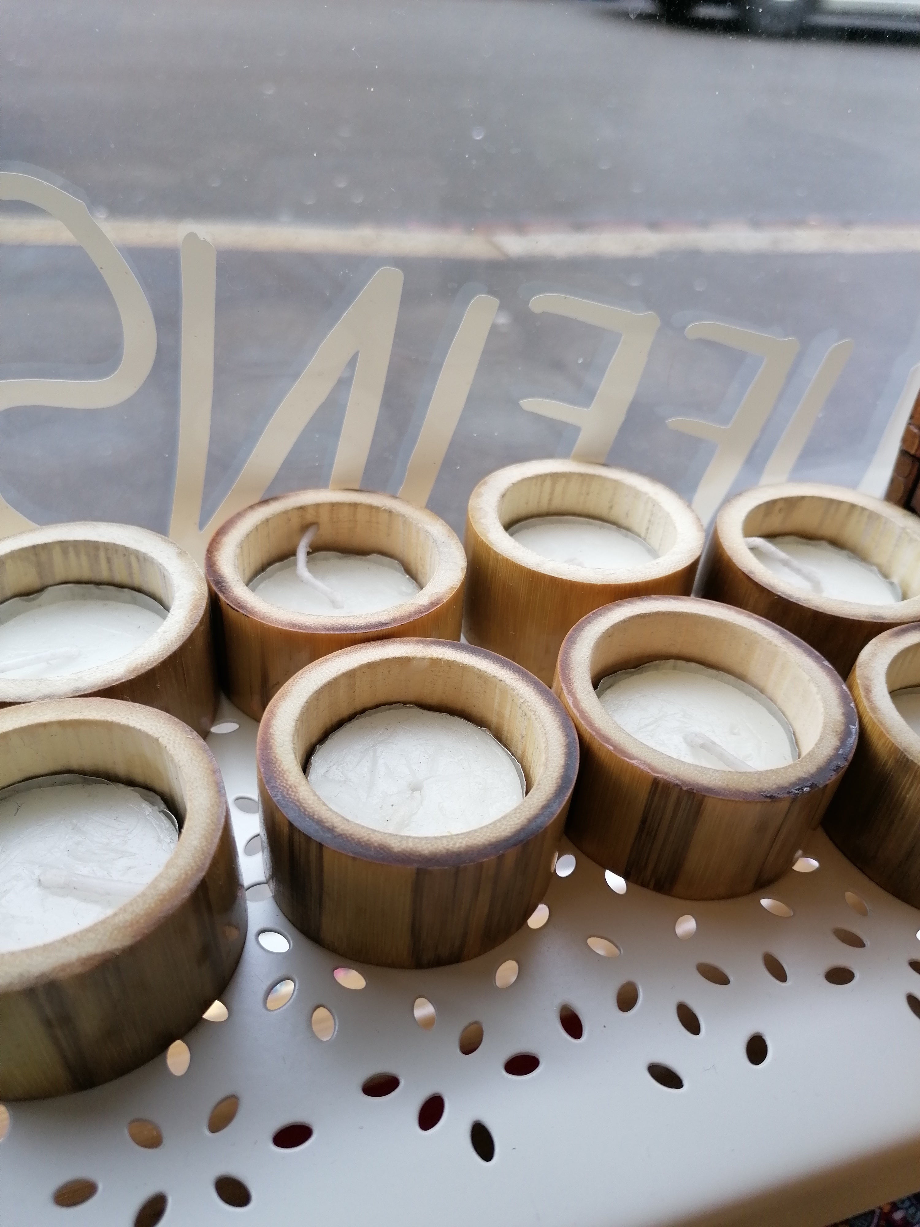 Handmade Bamboo Tea light holders