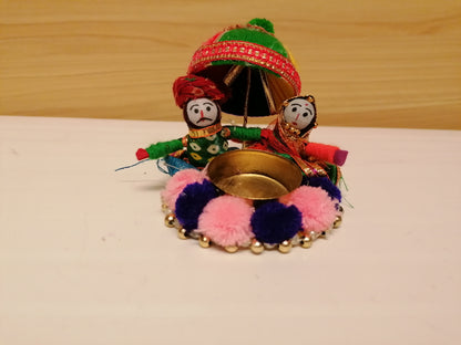 Pom Pom couple Tea Light holder