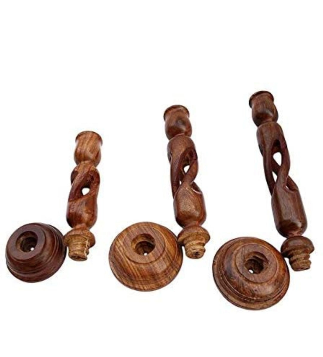 Wooden Candle Holder Stand for Home Décor | Tealight Gifts Item | Set of 3 | Large, Medium and Small