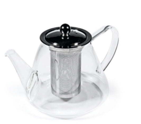 Glass Teapot with steel lid and strainer
